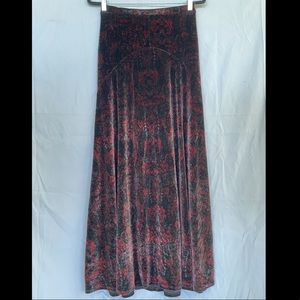 Ecote Half-Moon Velvet Maxi Skirt